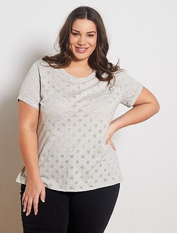 T-shirt avec imprimé en maille dévorée - Kiabi