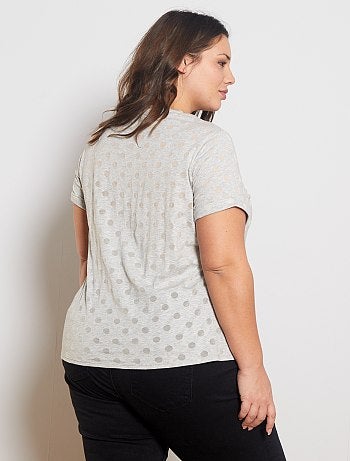 T-shirt avec imprimé en maille dévorée - Kiabi