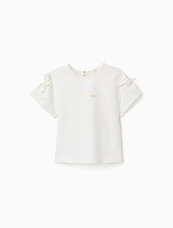 T-shirt avec imprimé et nœuds décoratifs