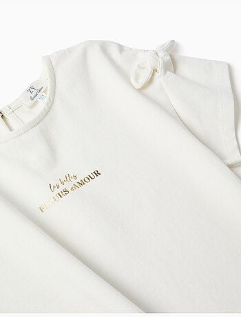 T-shirt avec imprimé et nœuds décoratifs