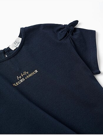 T-shirt avec imprimé et nœuds décoratifs