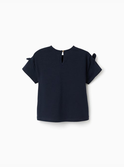 T-shirt avec imprimé et nœuds décoratifs - Kiabi