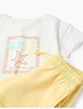 T-shirt avec imprimé étoile de mer + short en coton