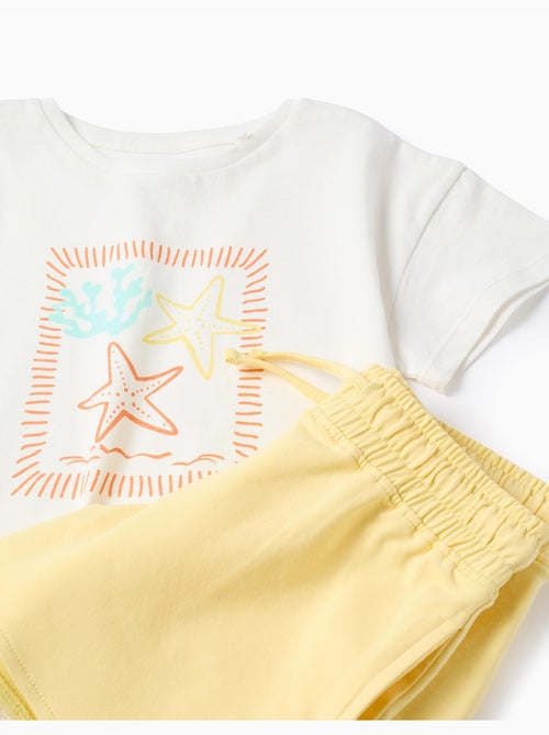 T-shirt avec imprimé étoile de mer + short en coton - Kiabi