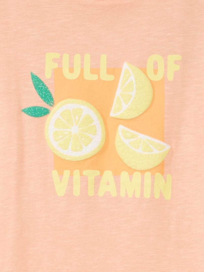 T-shirt avec imprimé Orange - Kiabi