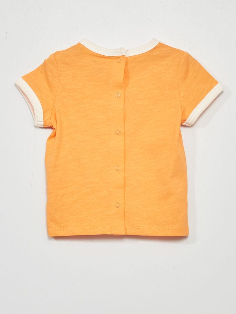 T-shirt avec imprimé placé devant Orange - Kiabi