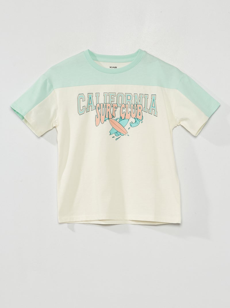 T-shirt avec imprimé Vert - Kiabi