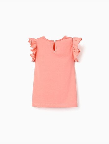 T-shirt avec manches à volants et col