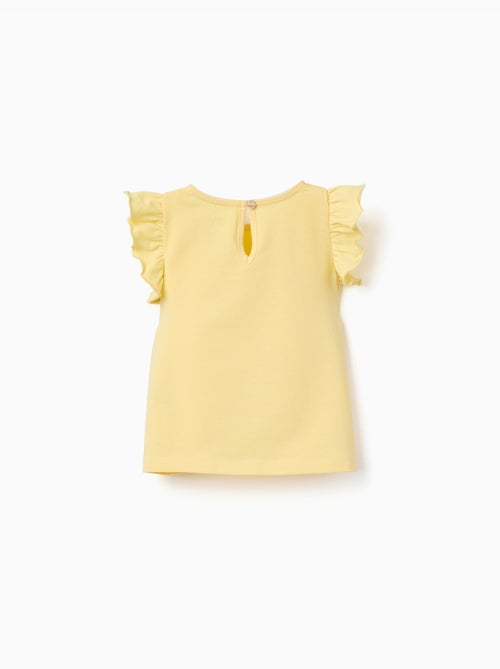 T-shirt avec manches à volants et col rond - Kiabi