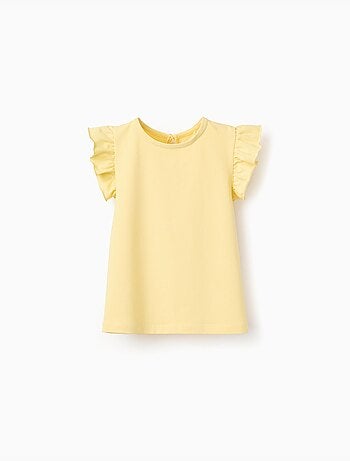 T-shirt avec manches à volants et col