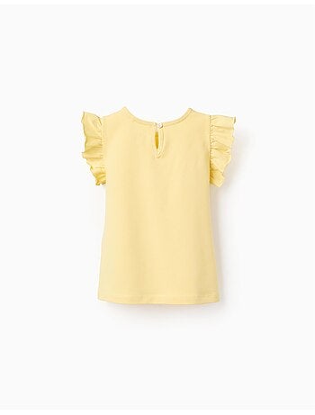 T-shirt avec manches à volants et col