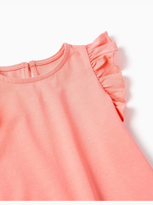 T-shirt avec manches à volants et col rond - Kiabi