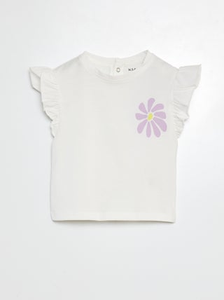 T-shirt avec manches volantées