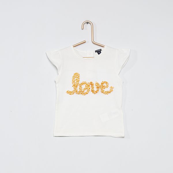 T Shirt Avec Message En Relief Bebe Fille Kiabi 4 50