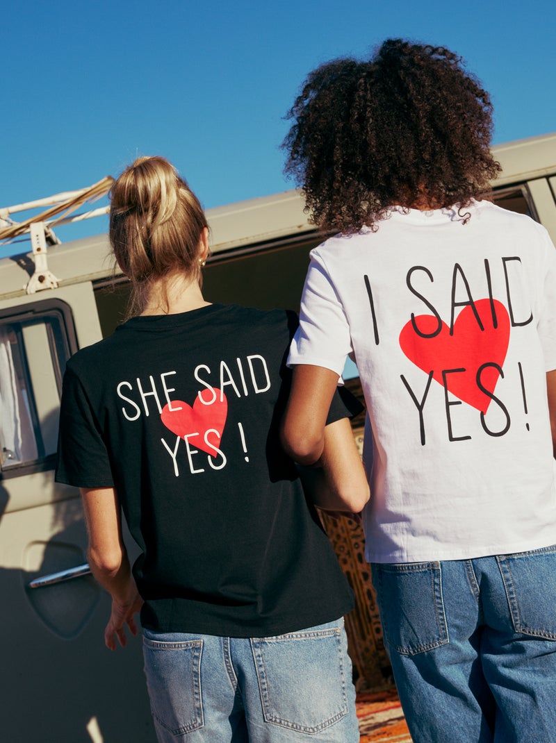 T-shirt avec message EVJF Noir - Kiabi