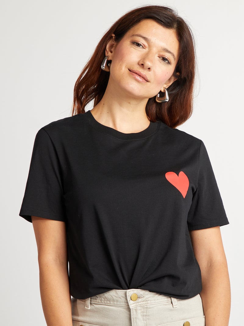 T-shirt avec message EVJF Noir - Kiabi