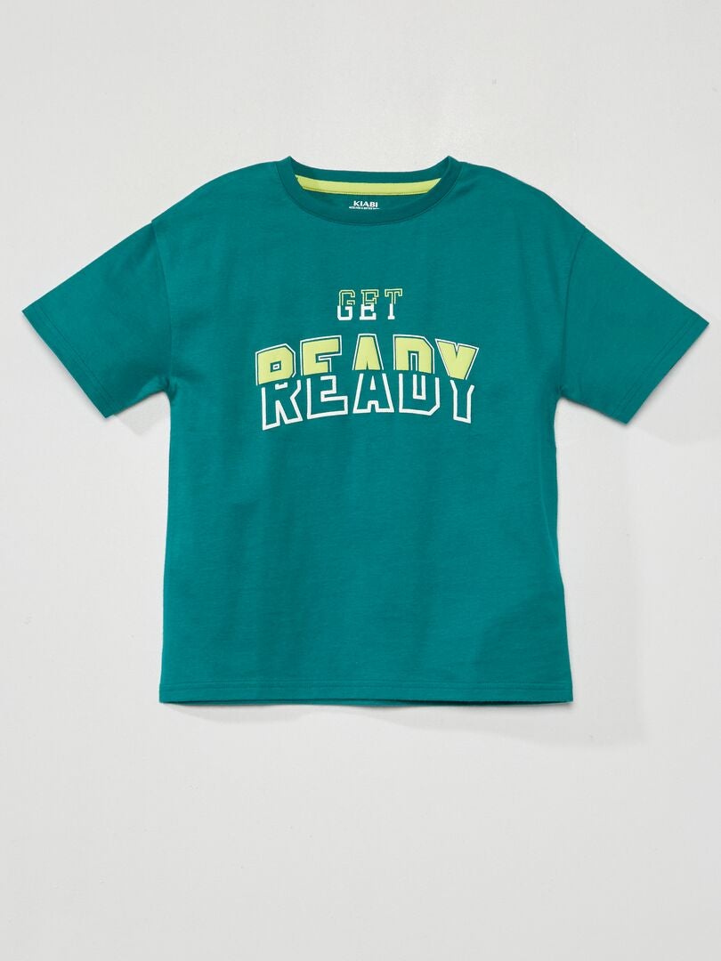 T-shirt avec message Vert - Kiabi