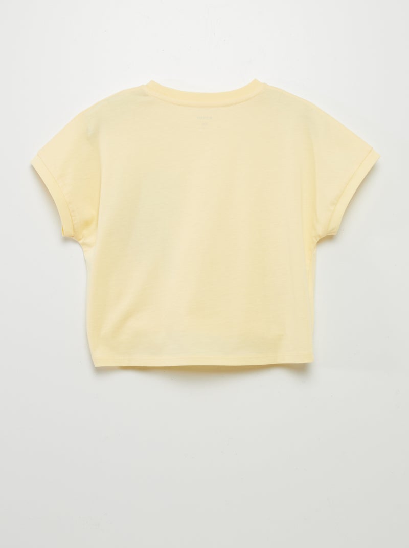 T-shirt avec nœud à la base Jaune - Kiabi