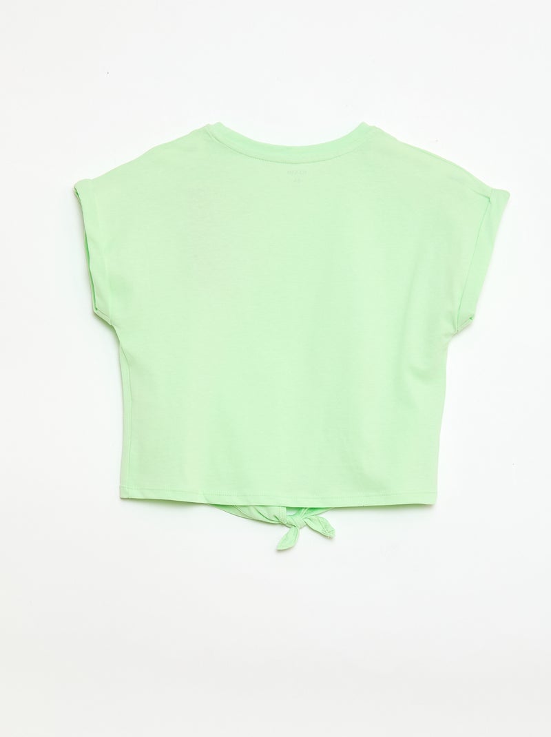 T-shirt avec nœud à la taille Vert - Kiabi