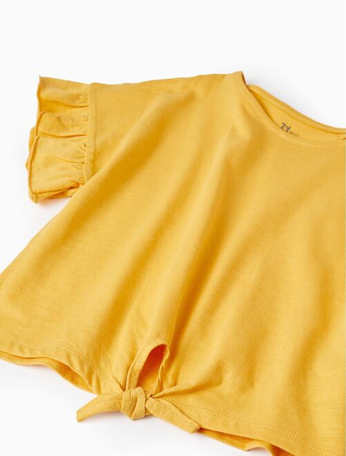 T-Shirt avec Nœud en Coton pour Fille manches courtes - Kiabi