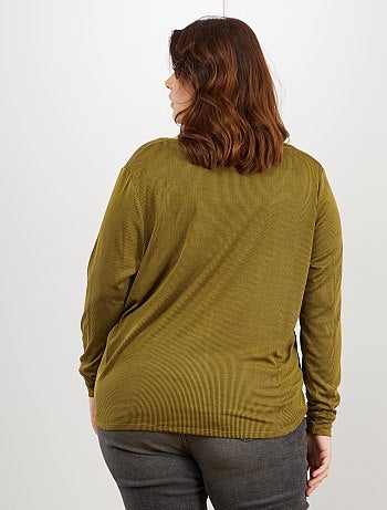 Grande taille femme - T-shirt avec nœud sous ventre - Kiabi