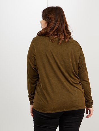 Grande taille femme - T-shirt avec nœud sous ventre - Kiabi