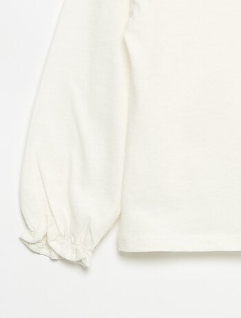 T-shirt avec nœuds décoratifs manches longues