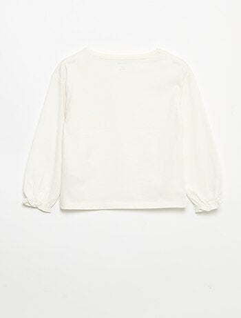 T-shirt avec nœuds décoratifs manches longues