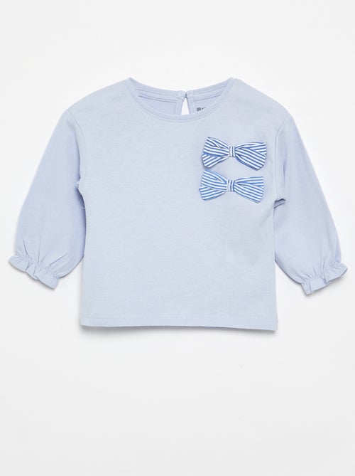 T-shirt avec nœuds décoratifs manches longues - Kiabi