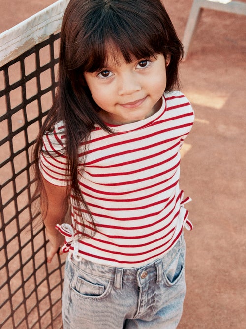 T-shirt avec nœuds fantaisie - Kiabi