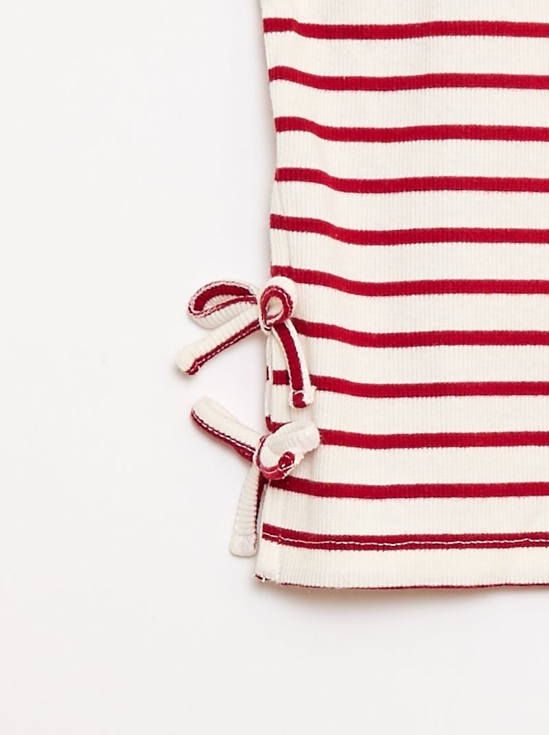 T-shirt avec nœuds fantaisie Rouge - Kiabi