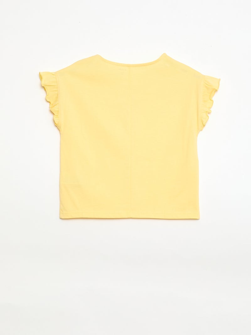 T-shirt avec nœuds fantaisies Jaune - Kiabi