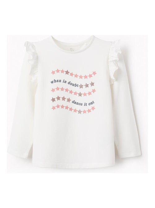 T-shirt avec paillettes et volants DANCE ROOM - Kiabi