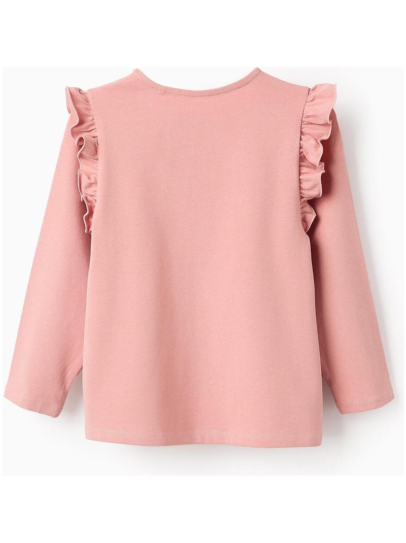 T-shirt avec paillettes et volants DANCE ROOM Rose - Kiabi