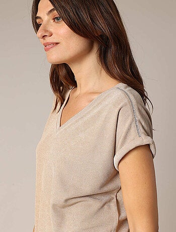 T-shirt avec passepoil fantaisie 'Deeluxe'