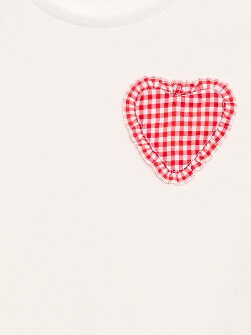 T-shirt avec patch vichy - Kiabi