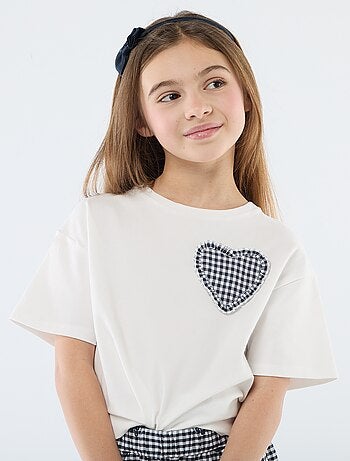 T-shirt avec patch vichy