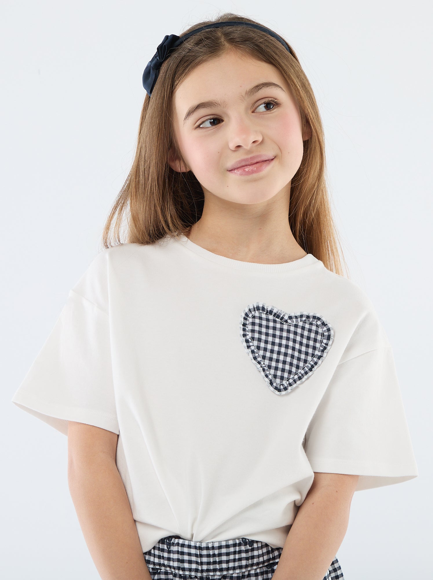 T-shirt avec patch vichy
