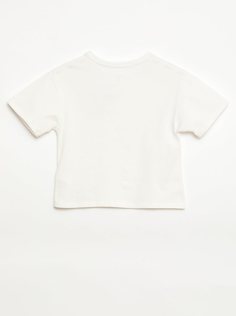 T-shirt avec patch vichy Blanc - Kiabi
