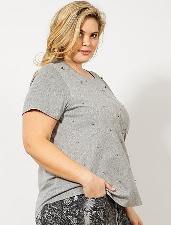 T-shirt avec perles - Kiabi