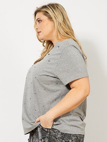 T-shirt avec perles - Kiabi