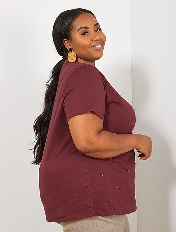 T-shirt avec perles - Kiabi