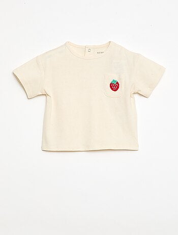 T-shirt avec poche fantaisie et broderie