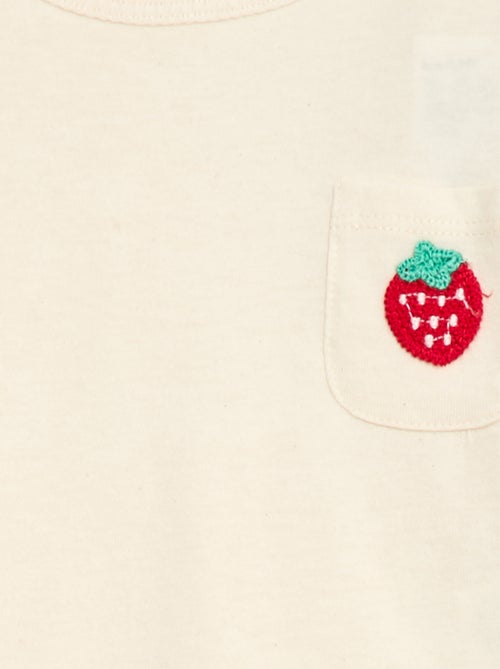 T-shirt avec poche fantaisie et broderie - Kiabi