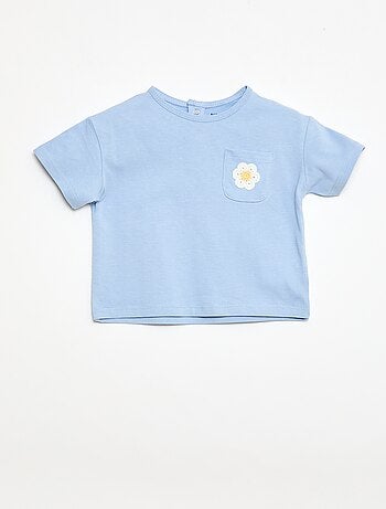 T-shirt avec poche fantaisie et broderie