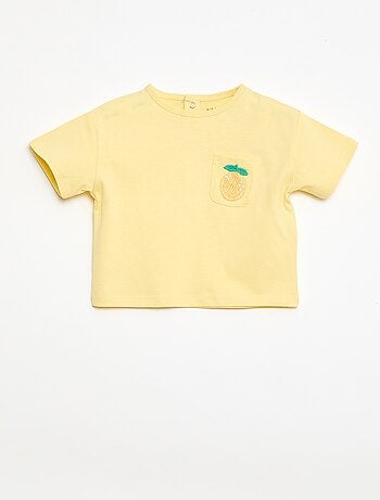 T-shirt avec poche fantaisie et broderie