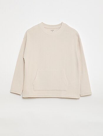 T-shirt avec poche kangourou en maille Ottoman