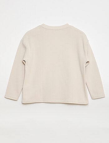 T-shirt avec poche kangourou en maille Ottoman