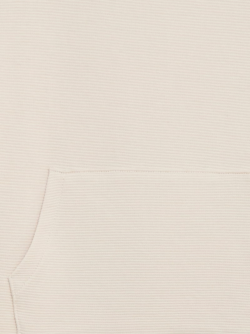 T-shirt avec poche kangourou en maille Ottoman Blanc - Kiabi