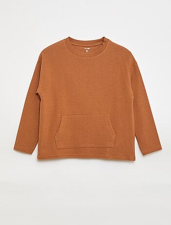 T-shirt avec poche kangourou en maille Ottoman